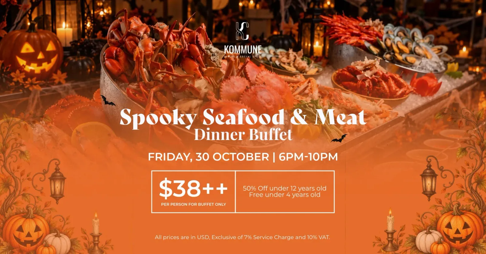 Spooky Seafood & Meat Dinner Buffer